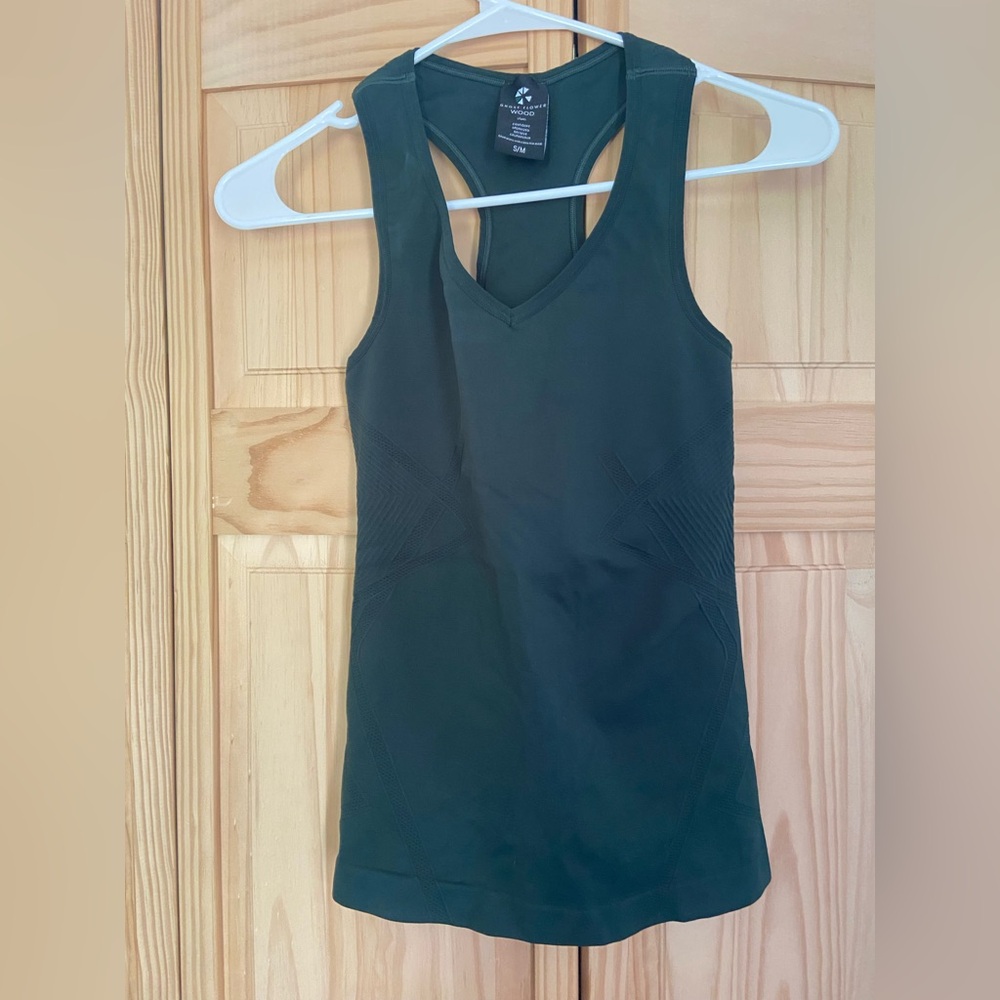Ghost Flower Dark Green S/M Tank Top